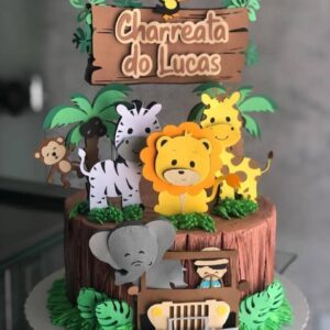 Topo de bolo Safari Camadas -Arquivo de corte