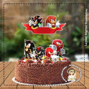Topo De Bolo Shadow E Knuckles - Ref 2336 Arquivo Digital