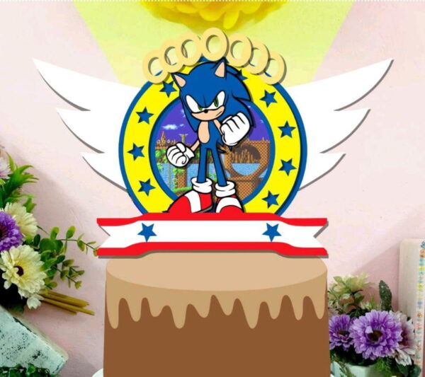 Topo de Bolo Shaker Sonic+ 4 Arquivos a Sua Escolha