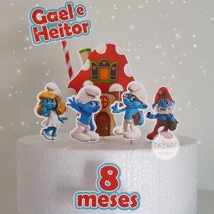 Topo de bolo Smurfs