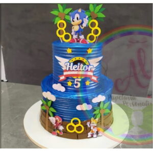 Topo de Bolo Sonic - Arquivo de corte