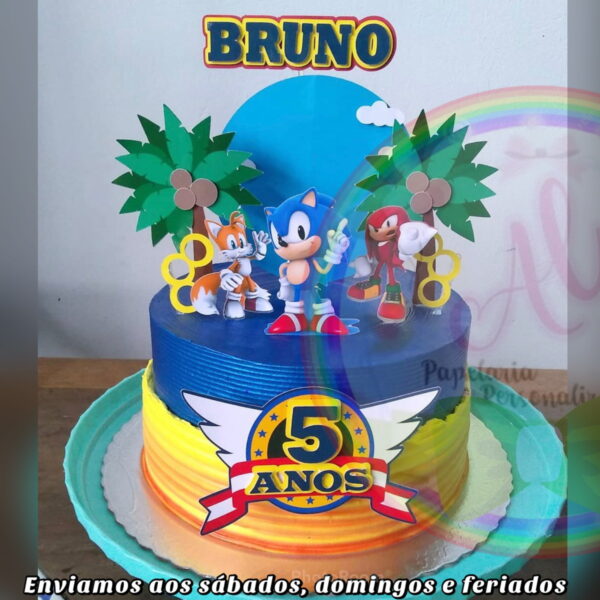 Arquivo de corte Topo de Bolo - Sonic