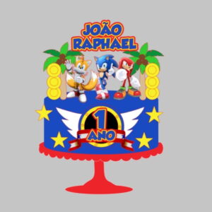 Topo de Bolo Sonic - Arquivo de Corte