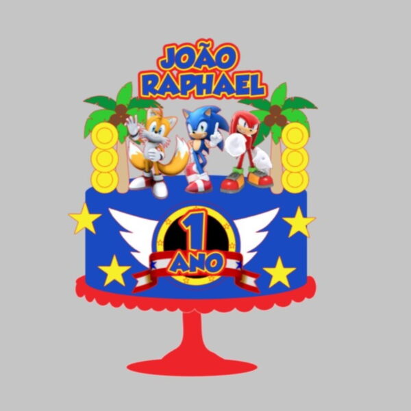Topo de Bolo Sonic - Arquivo de Corte