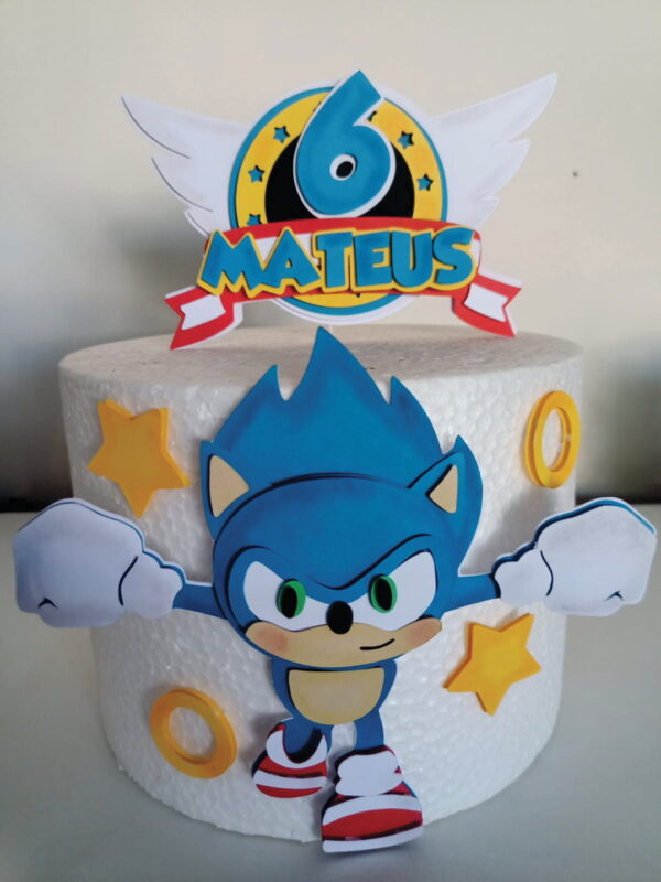 Topo de Bolo Sonic Arquivo de Corte