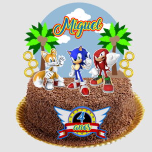 Topo de Bolo Sonic - Arquivo de Corte Silhouette e PDF