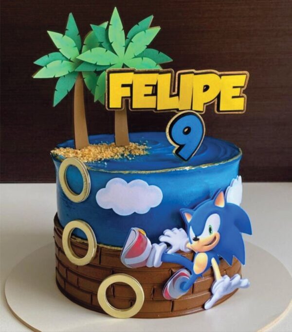 Topo de Bolo Sonic Arquivo de Corte