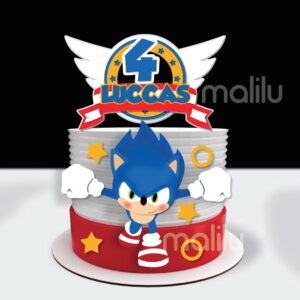 Topo de Bolo Sonic Arquivo de Corte