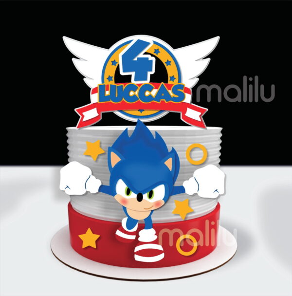 Topo de Bolo Sonic Arquivo de Corte