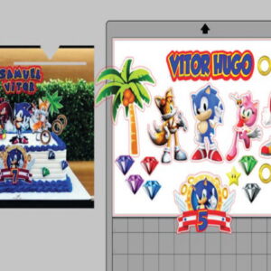 Topo de Bolo Sonic - Arquivo Digital