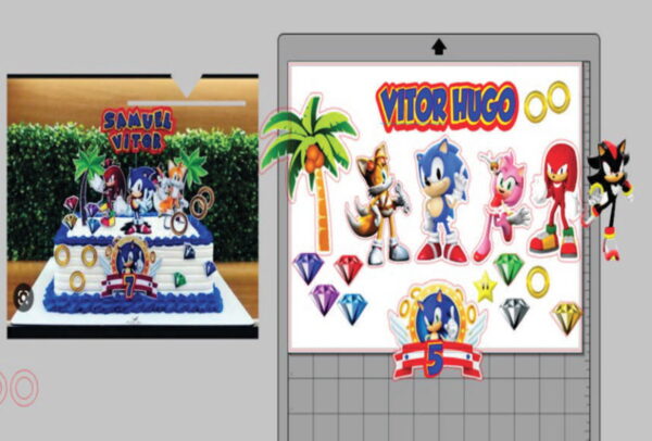 Topo de Bolo Sonic - Arquivo Digital