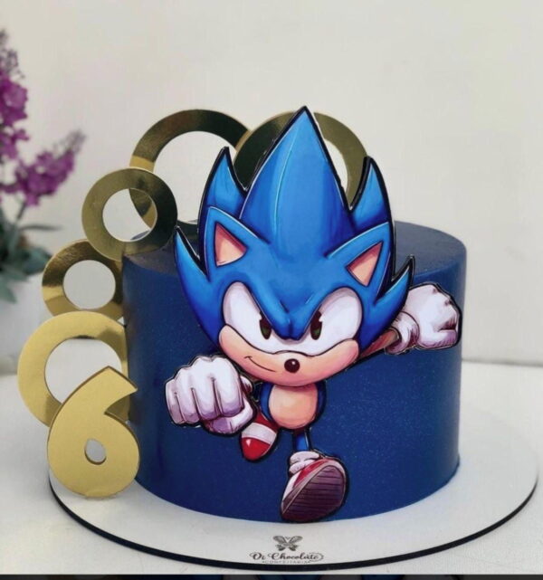 Topo de Bolo Sonic Correndo + 4 Arquivos a Sua Escolha