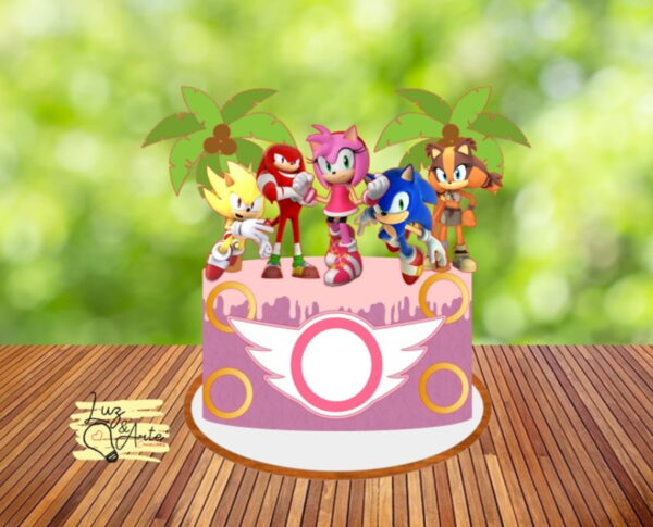 Topo de Bolo Sonic Menina - Arquivo de Corte Studio/PDF - Image 2