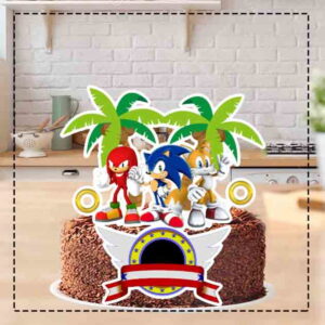 Topo de Bolo Sonic Ref 1627 - Arquivo Digital