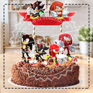 TOPO DE BOLO SONIC SHADOW E KNUCKLES - ARQUIVO DIGITAL