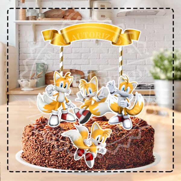 TOPO DE BOLO SONIC TAILS - ARQUIVO DIGITAL