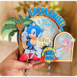 Topo de Bolo Sonic Unico - Arquivo Digital