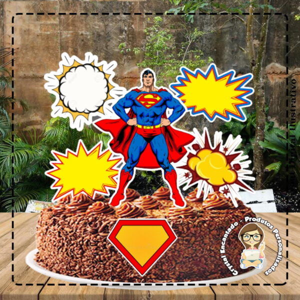 Topo de Bolo Super Homem- Ref 5002 Arquivo Digital
