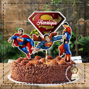 Topo de Bolo Super Homem- Ref 4999 Arquivo Digital
