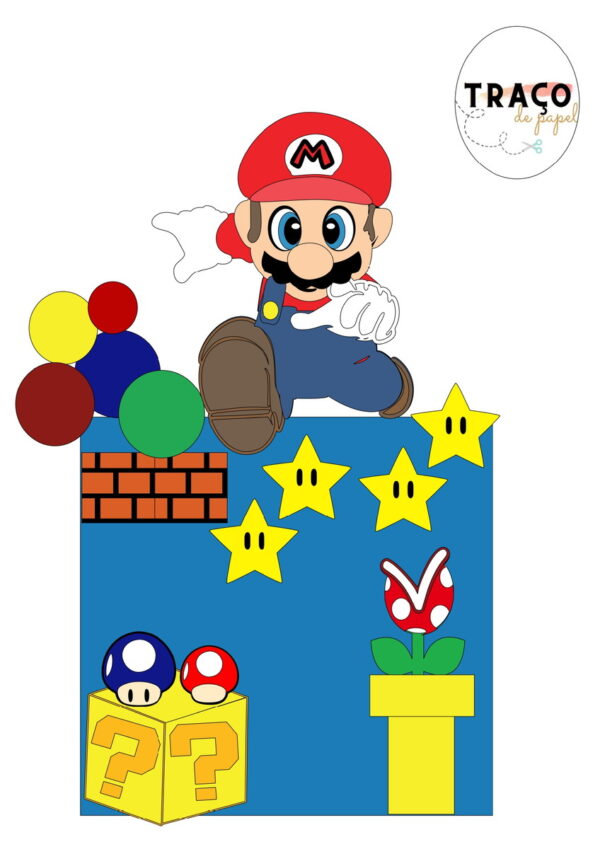 Topo de Bolo SUPER MARIO - 100% Camadas - (Arquivo digital)