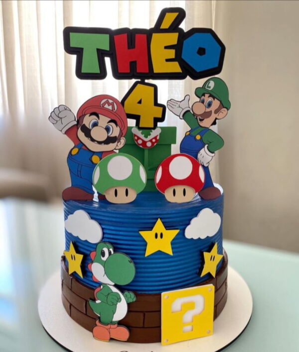 Topo de Bolo Super Mario - Arquivo de Corte Silhouette