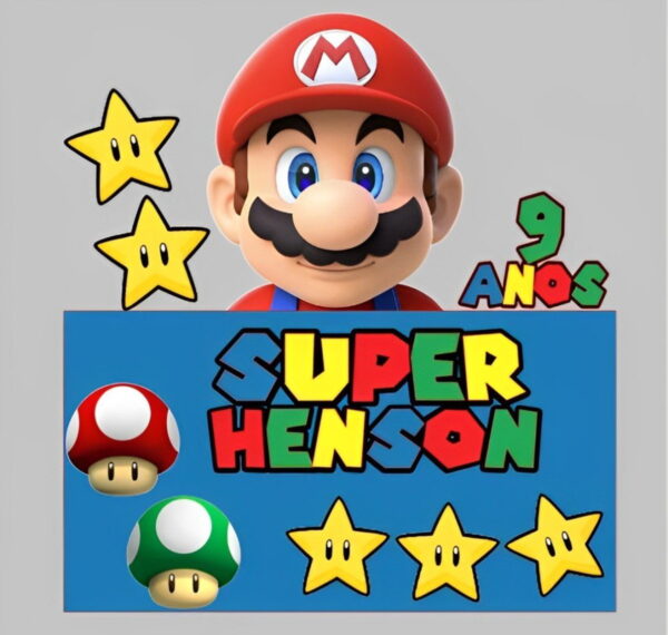 Topo de Bolo Super Mario - Arquivo Digital