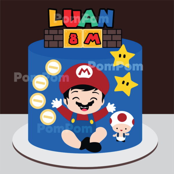 Topo de Bolo Super Mario Baby