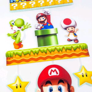 Topo de Bolo Super Mario Bros (2) + 4 Arquivos a Sua Escolha