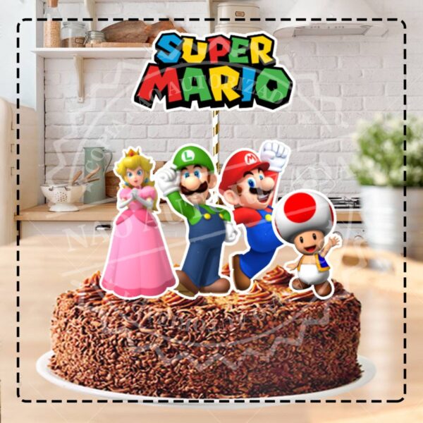 TOPO DE BOLO SUPER MARIO BROS - ARQUIVO DIGITAL