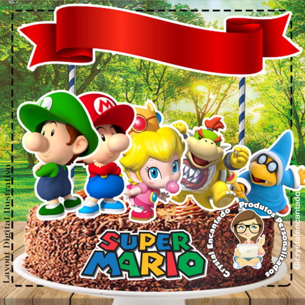 Topo de Bolo Super Mario Bros - Ref 5018 Arquivo Digital