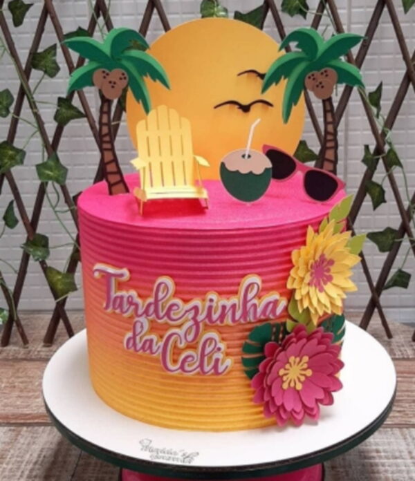 Topo de Bolo Tardezinha - Arquivo Digital Topper 003