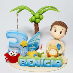 TOPO DE BOLO TEMA PRAIA