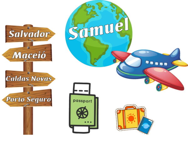 Topo De Bolo Tema Viagem - Arquivo Digital