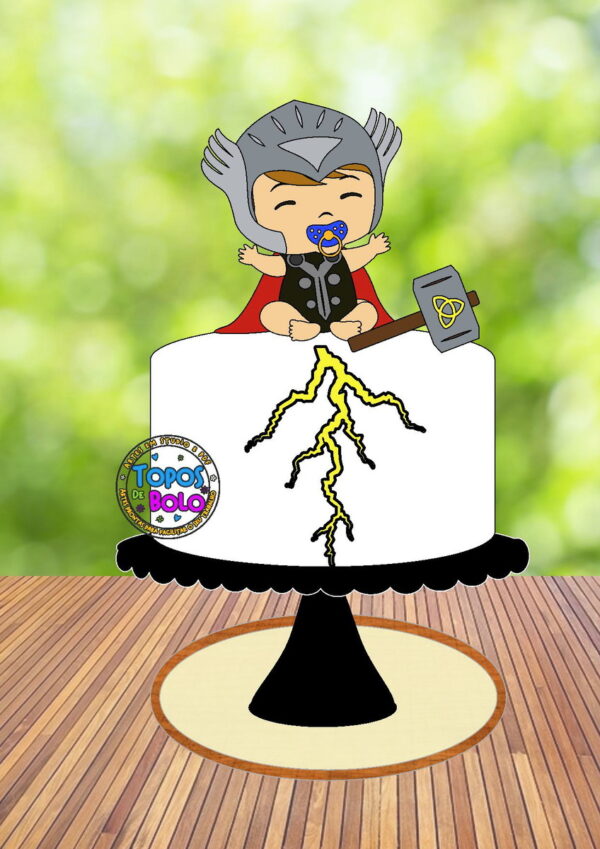 Topo de Bolo Thor Bebê - Arquivo Digital