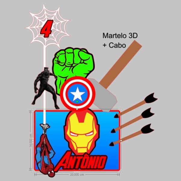Arquivo de Corte - Topo Bolo - Vingadores Camadas - Cod: 009 - Image 2