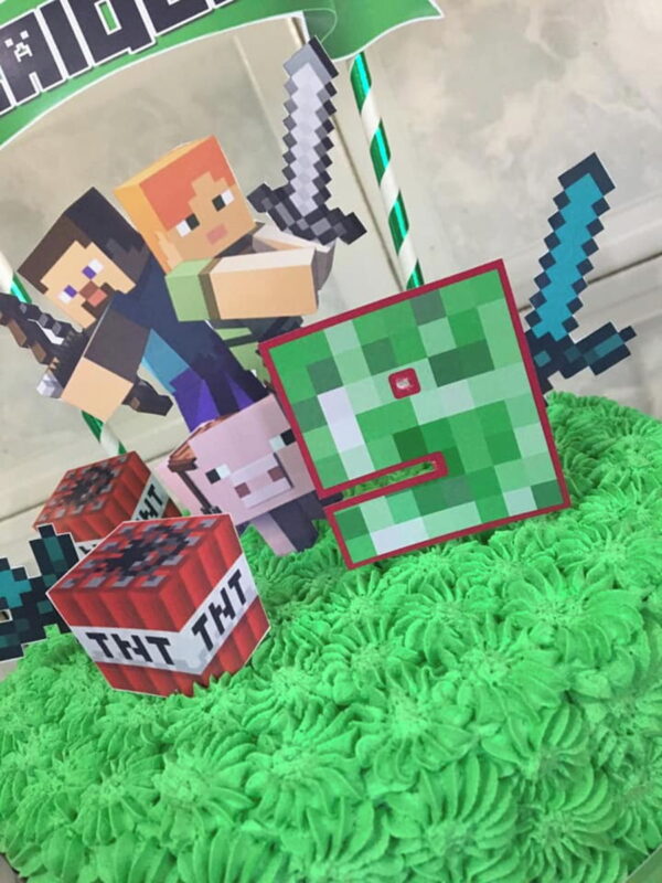 Topo de Topo de Bolo Minecraft (Arquivo Digital) - Image 3