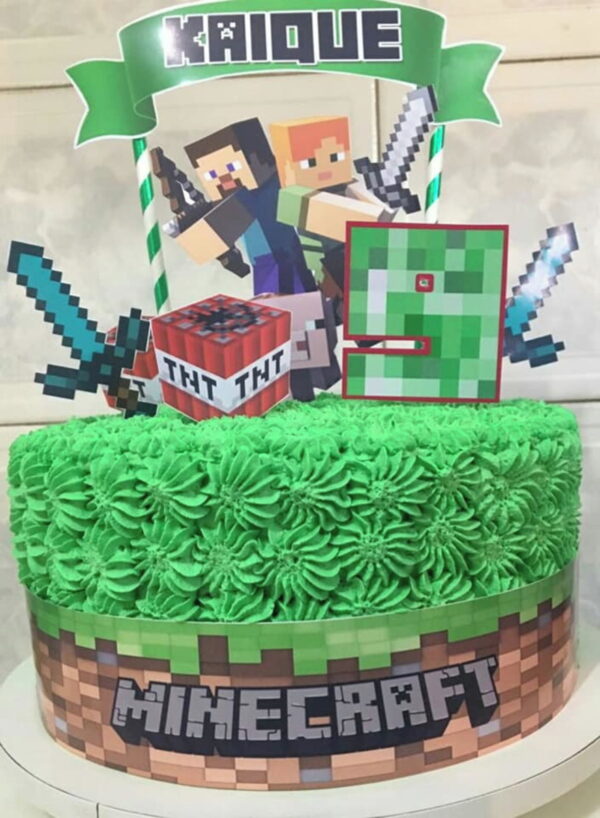 Topo de Topo de Bolo Minecraft (Arquivo Digital) - Image 4