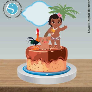 TOPO DE BOLO MOANA BABY - ARQUIVO DIGITAL