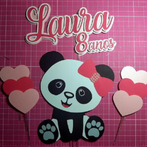 Topo Panda em Camadas - Arquivo de corte
