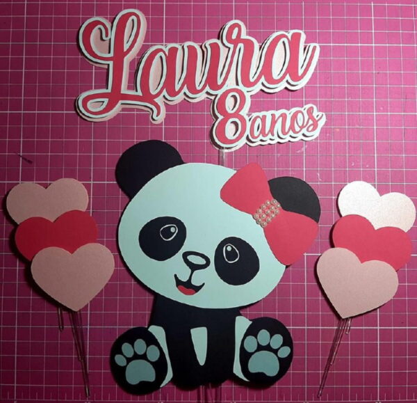 Topo Panda em Camadas - Arquivo de corte