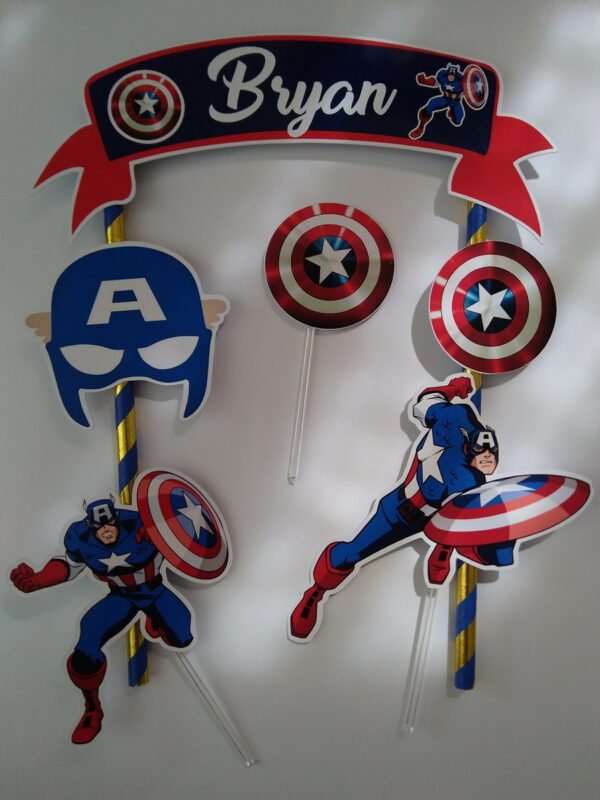 Topo para bolo Capitão America