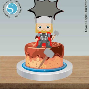 TOPO DE BOLO THOR CUTE - ARQUIVO DIGITAL