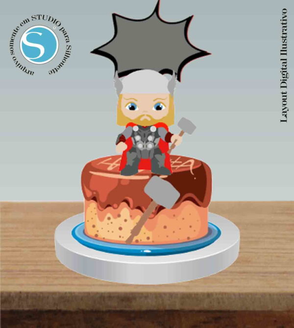 TOPO DE BOLO THOR CUTE - ARQUIVO DIGITAL