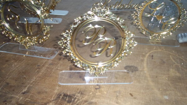 Topos de bolo Monogramas - Imagem 4