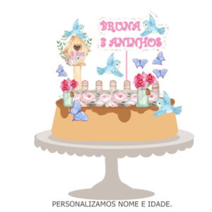 Topo de Bolo Jardim Encantado -arquivo Digital pdf ou Studio