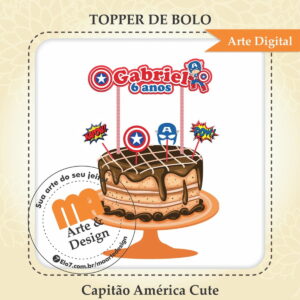 Arquivo de Corte Topo de Bolo Capitão América