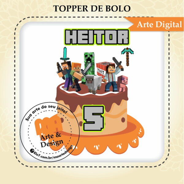 Arquivo de Corte Topo de Bolo Minecraft