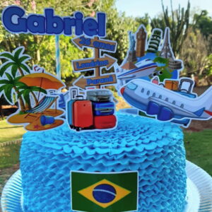 Pague 1 e Leve 3 Topo de Bolo Viagem Cód.001