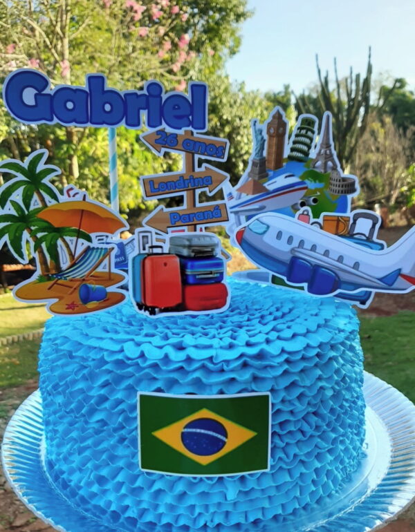 Pague 1 e Leve 3 Topo de Bolo Viagem Cód.001